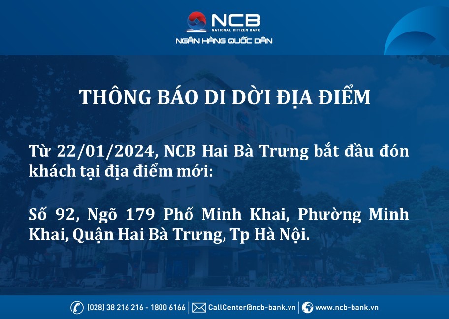 RELOCATION OF NCB HAI BA TRUNG