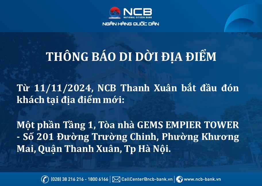 Relocation of NCB Thanh Xuan