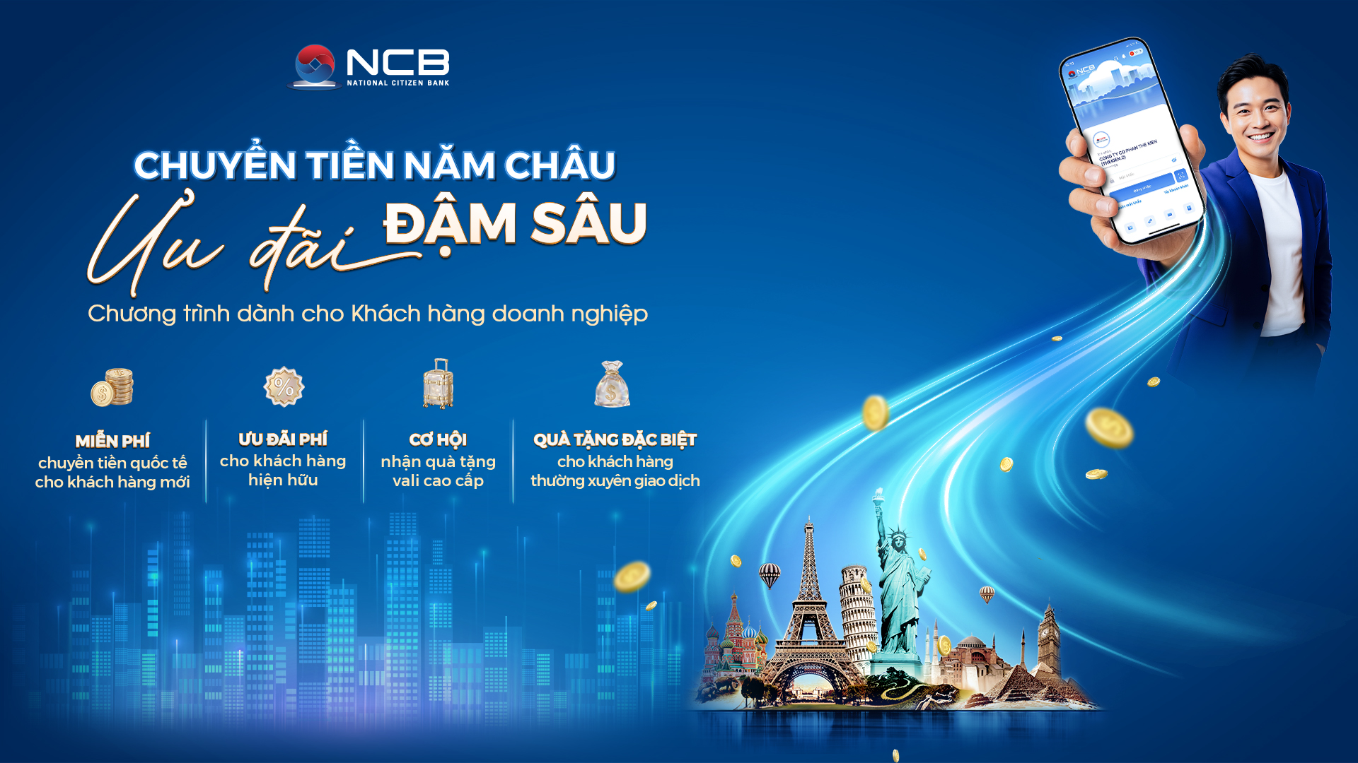 NCB ưu đãi thanh toán quốc tế cho doanh nghiệp dịp đầu năm