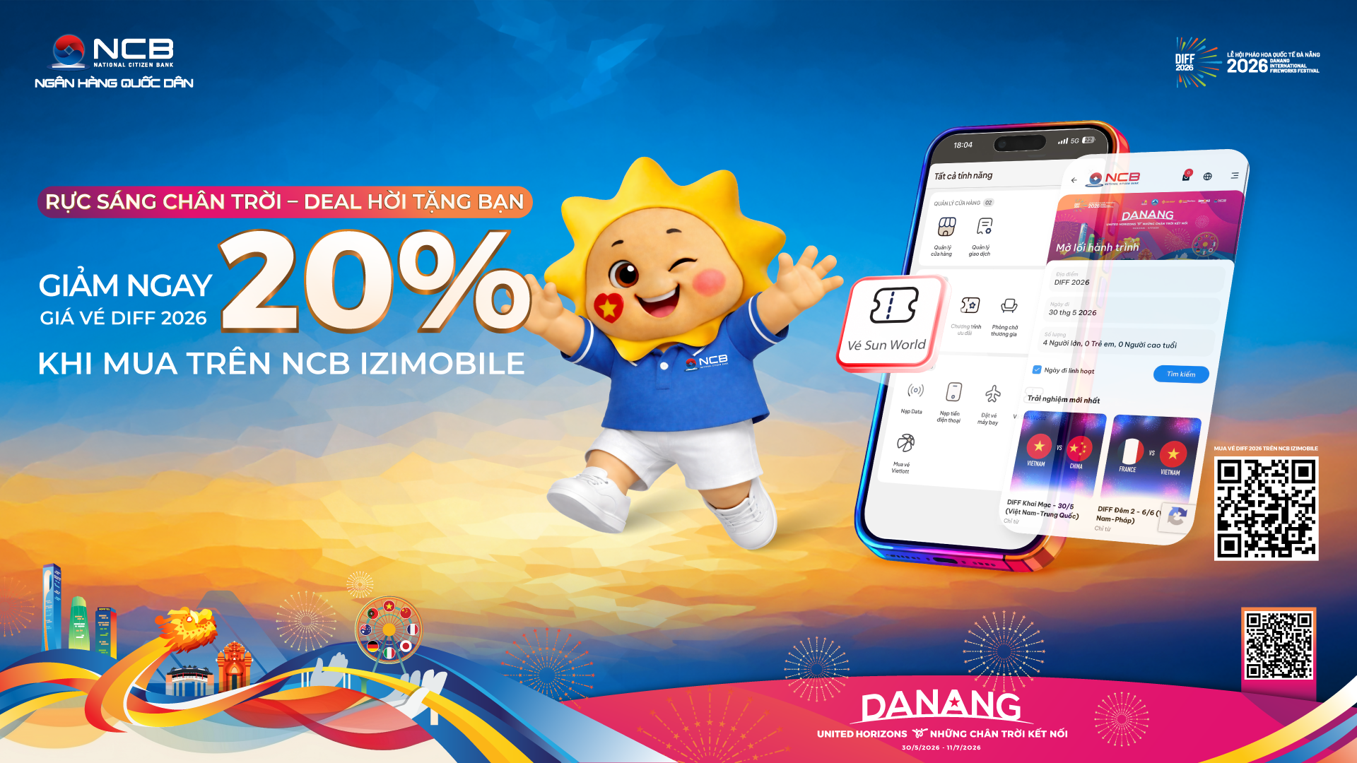“Săn vé” DIFF - Nhận ngay ưu đãi 20% trên NCB iziMobile