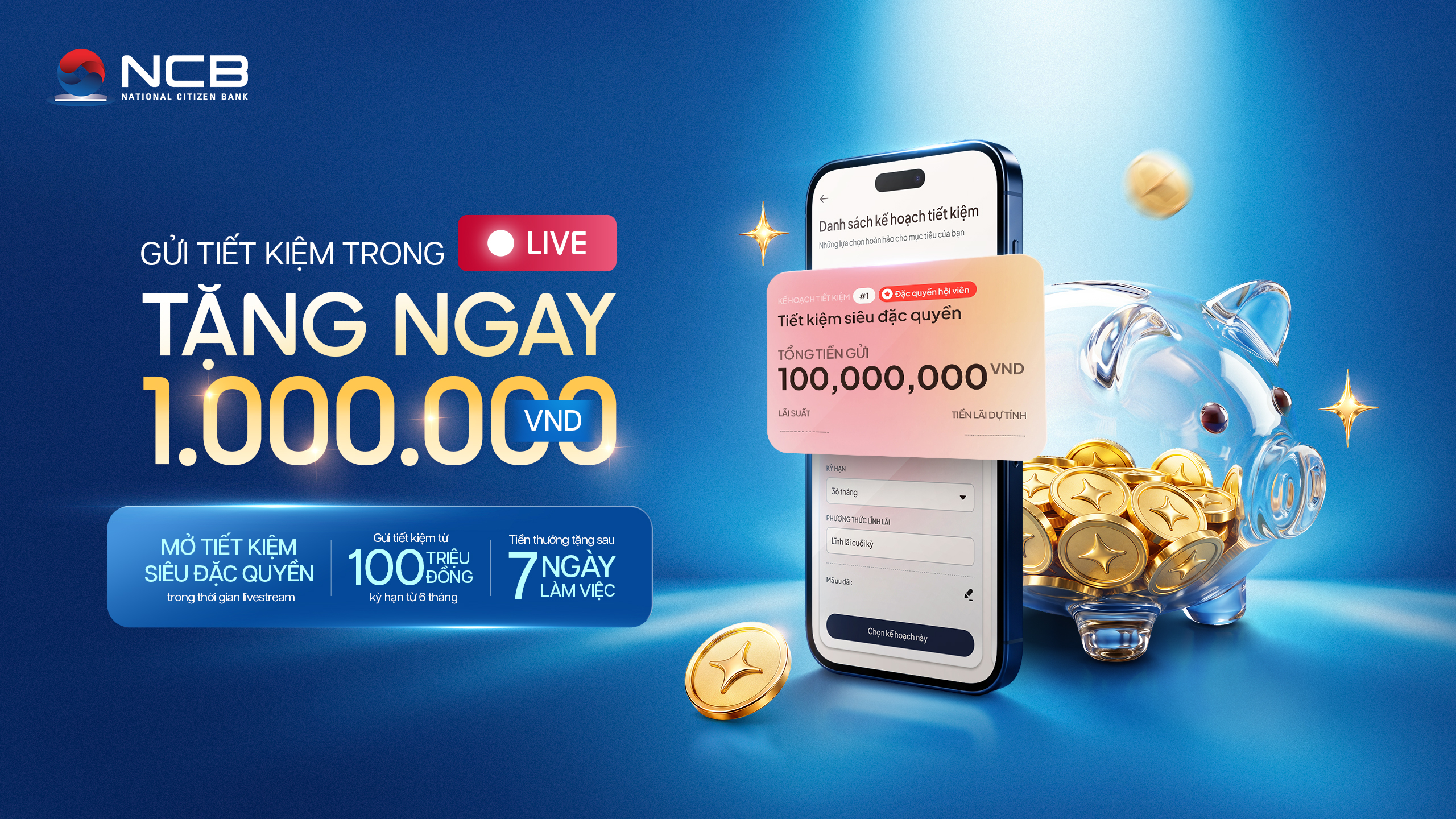 NCB CÔNG BỐ DANH SÁCH KHÁCH HÀNG NHẬN ƯU ĐÃI TRONG PHIÊN LIVESTREAM CHƯƠNG TRÌNH TIẾT KIỆM SIÊU ĐỘC QUYỀN NGÀY 14/9/2026