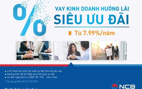 NCB OFFERS BUSINESS LOAN AT SUPER FAVORABLE RATE OF 7.99 %/YEAR