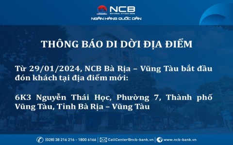 RELOCATION OF NCB BA RIA - VUNG TAU