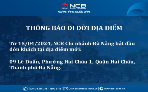 RELOCATION OF NCB DANANG BRANCH