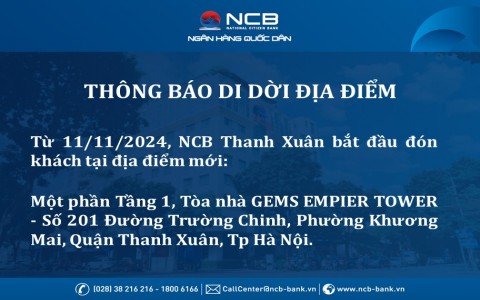 Relocation of NCB Thanh Xuan