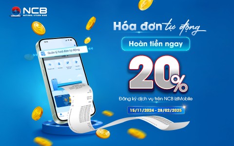 20% CASHBACK FOR AUTOMATIC BILL PAYMENTS ON NCB IZIMOBILE