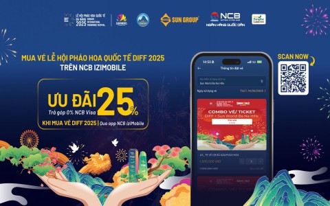 Tận hưởng Lễ hội pháo hoa Đà Nẵng trọn vẹn cùng NCB iziMobile và NCB Visa