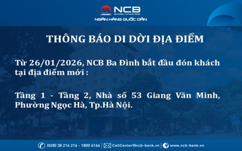 NCB Ba Dinh Branch Relocates Its Transaction Office