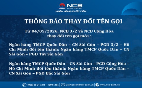 NCB Changes the Names of Two Transaction Offices in HCMC